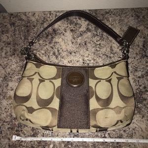 Authentic Brown canvas Coach purse